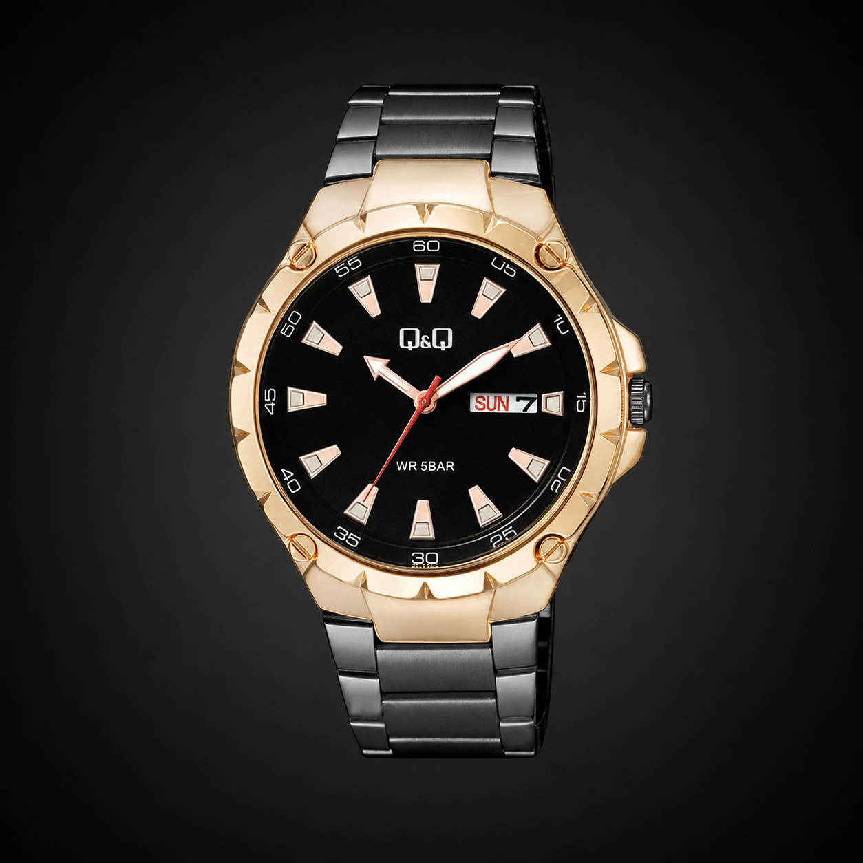 Reloj Qyq A216j412y Negro Pavonado Hombr